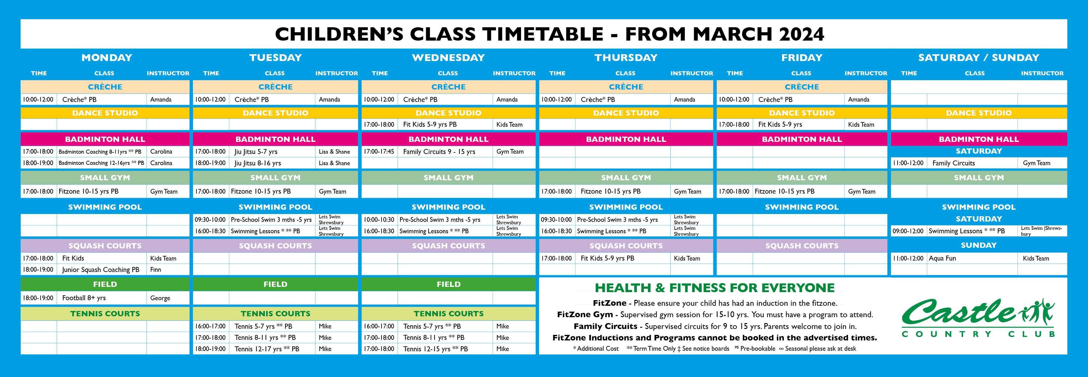 CCC Timetable KIDS March 2024