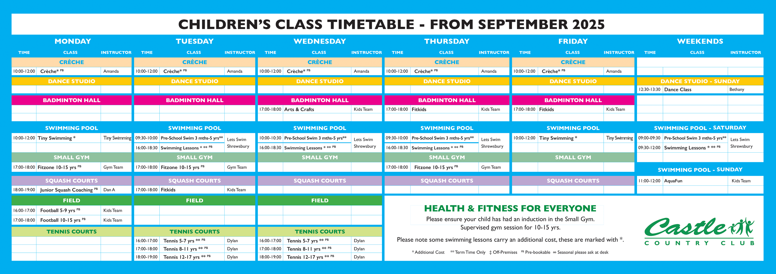 CCC Timetable Kids Sep 2025